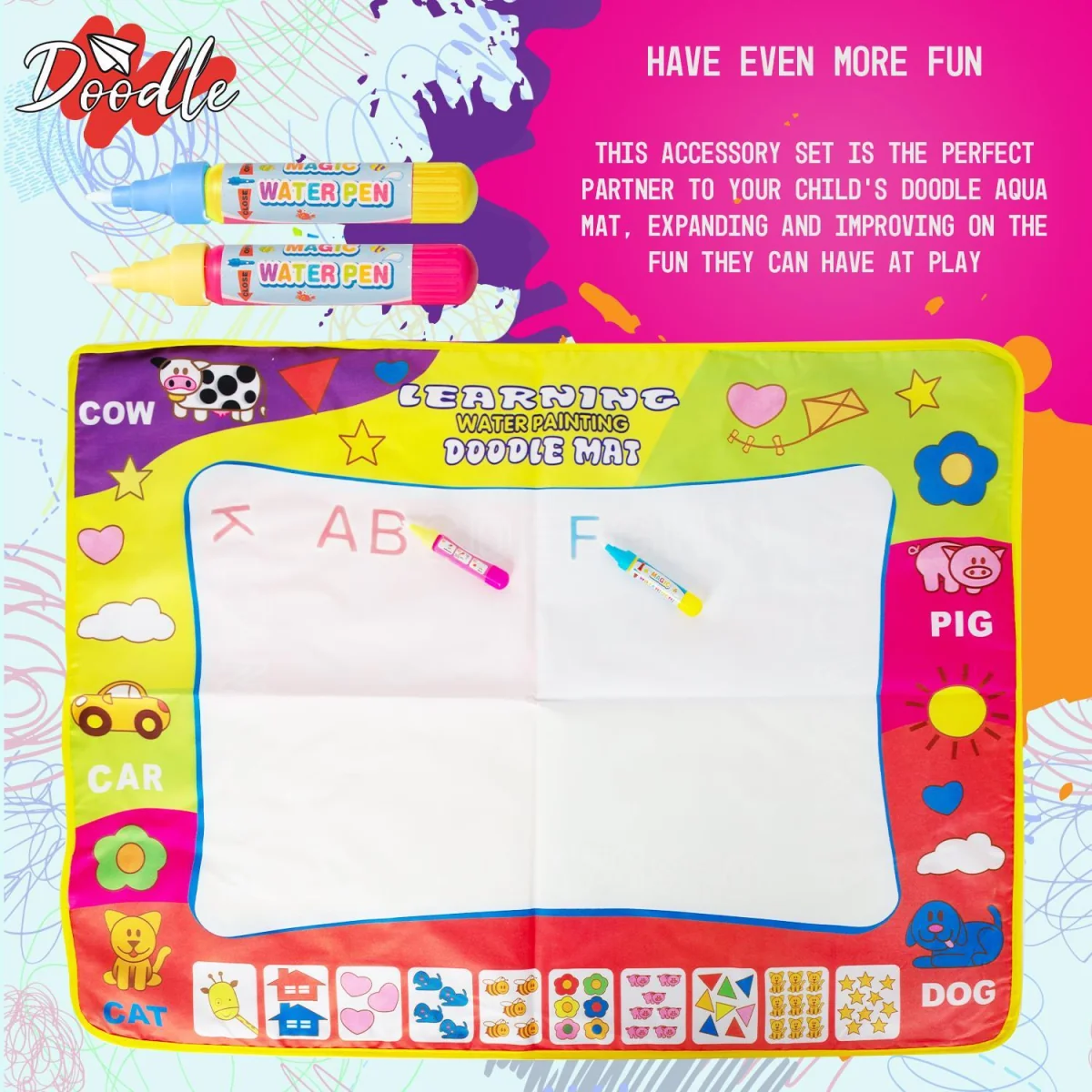 Water Painting Aqua Doodle Mat with Accessories - Red – image 5
