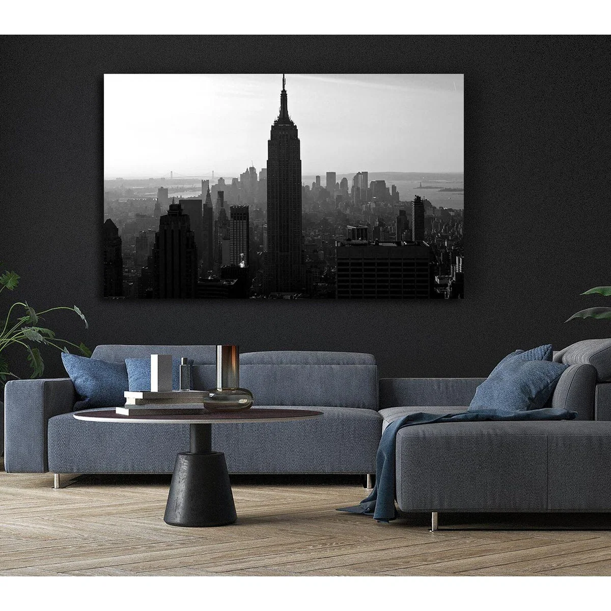 Empire State Building B n W Morning Canvas Print Wall Art - Yellow / 81.28cm – image 5