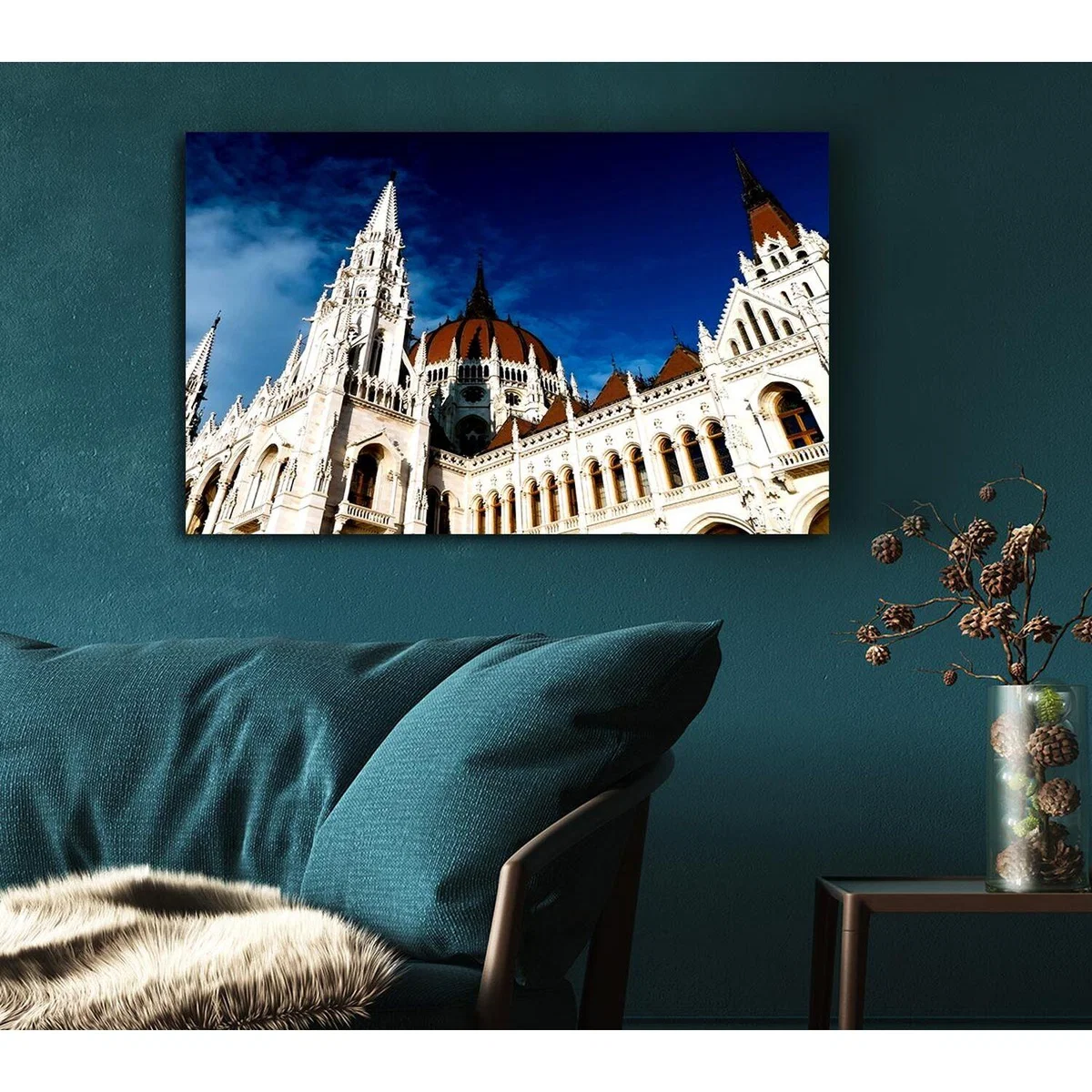 Budapest Hungary Canvas Print Wall Art - Yellow / 101.6cm – image 5