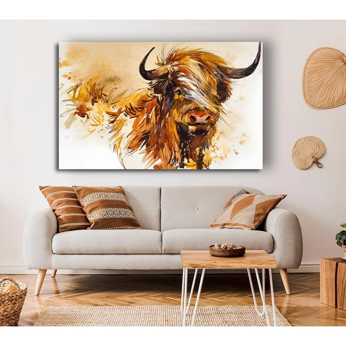 The Highland Cow Illustration - Yellow / Extra Large 32 x 48 – image 2