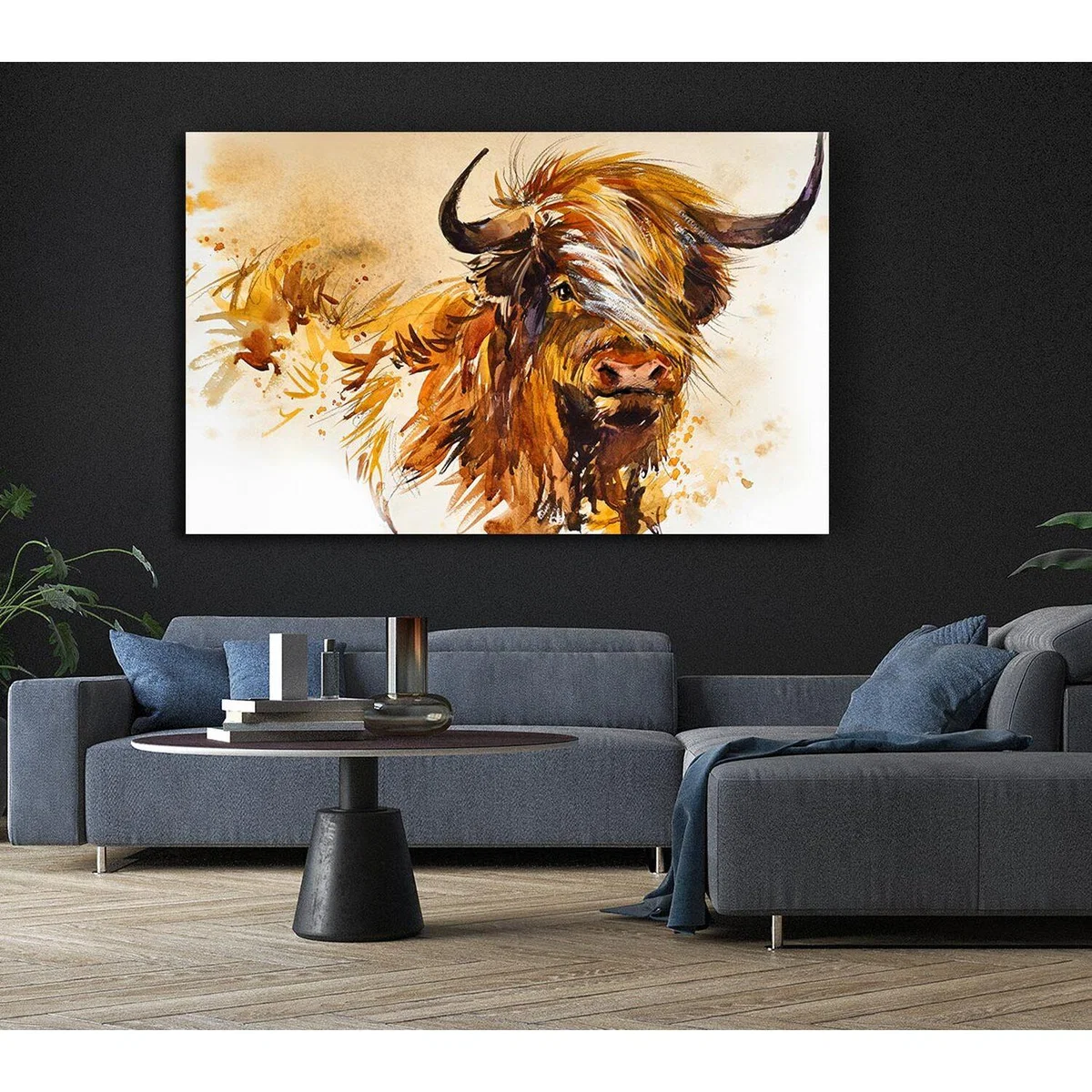 The Highland Cow Illustration - Yellow / Extra Large 32 x 48 – image 4