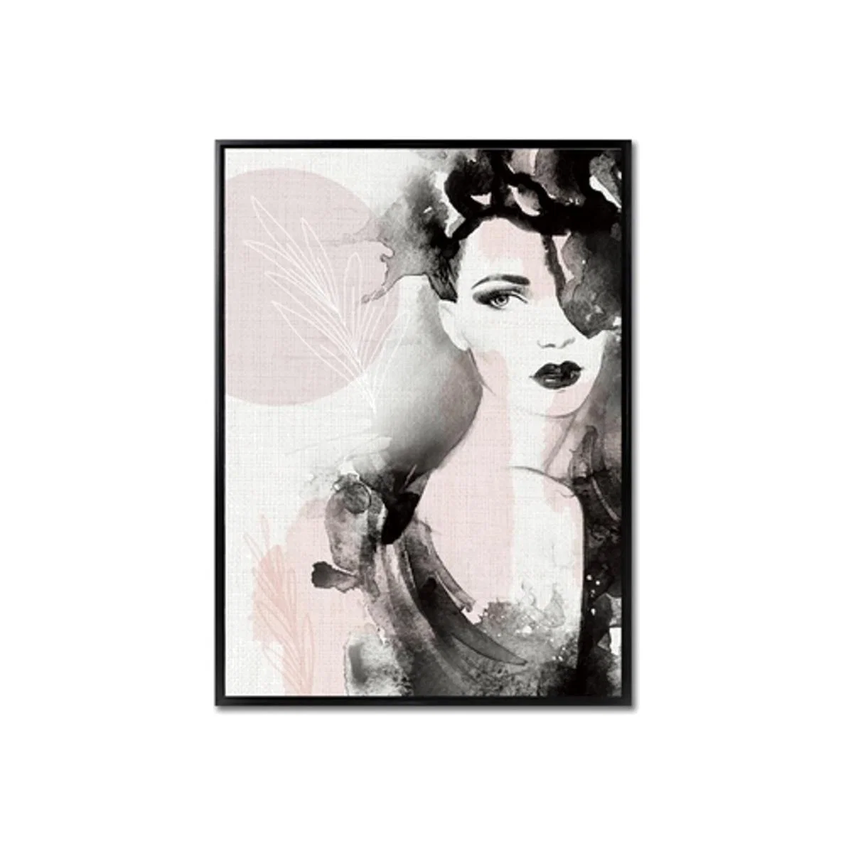 Posed Watercolour Effect Framed Canvas