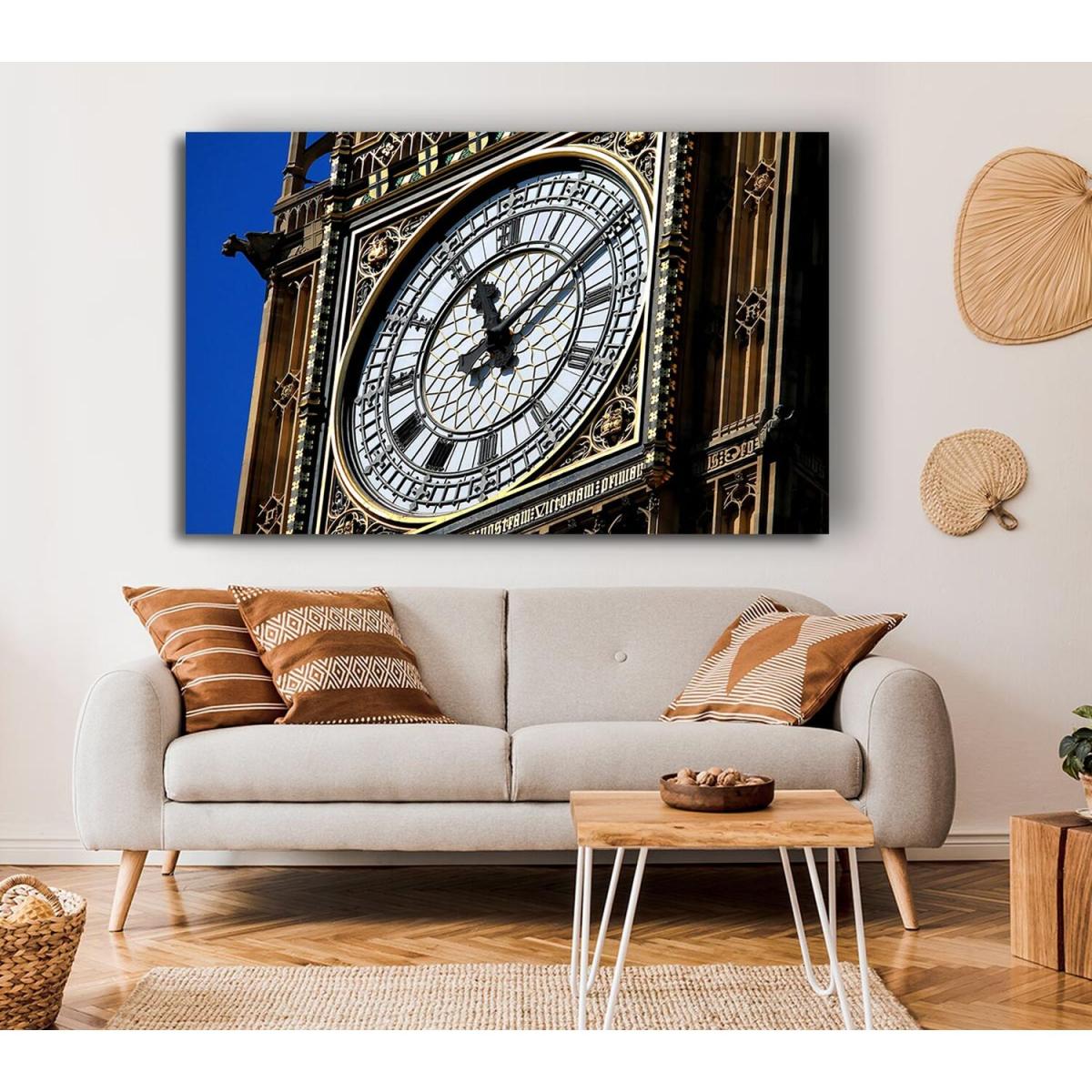 Big Ben Face Canvas Print Wall Art - Yellow / 50.8cm – image 2