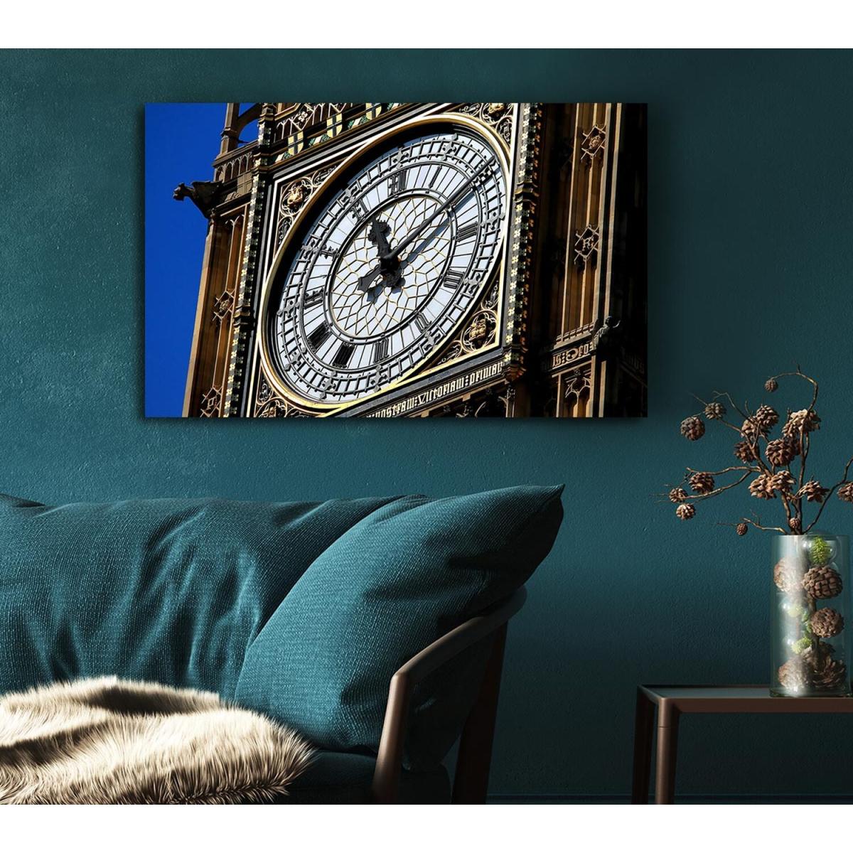 Big Ben Face Canvas Print Wall Art - Yellow / 50.8cm – image 3