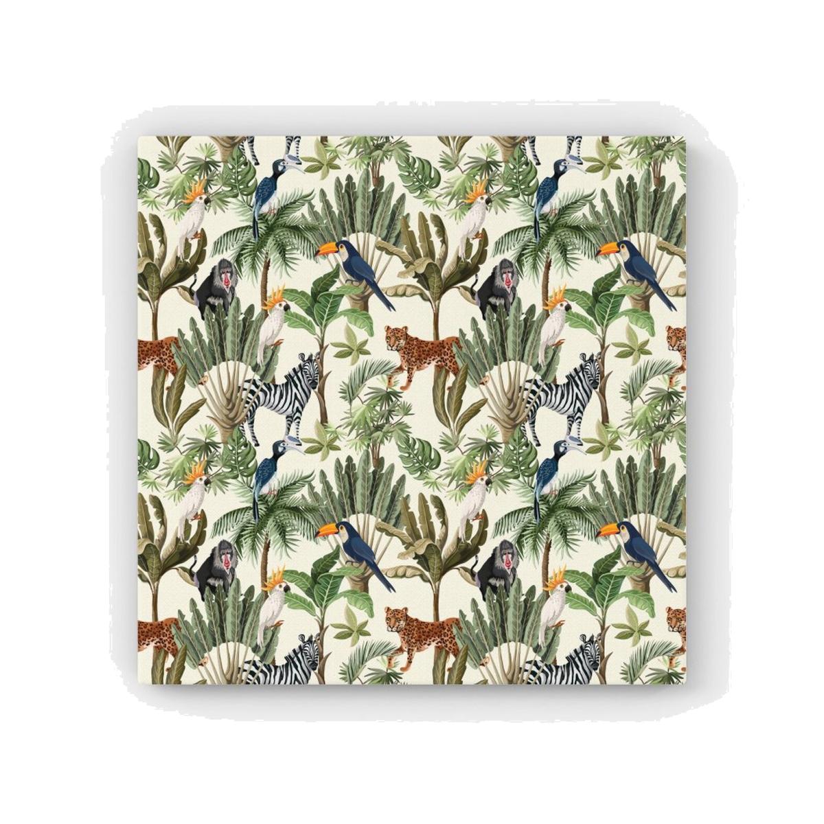 Exotic Trees And Animals HD Metal Print - Green / 30cm