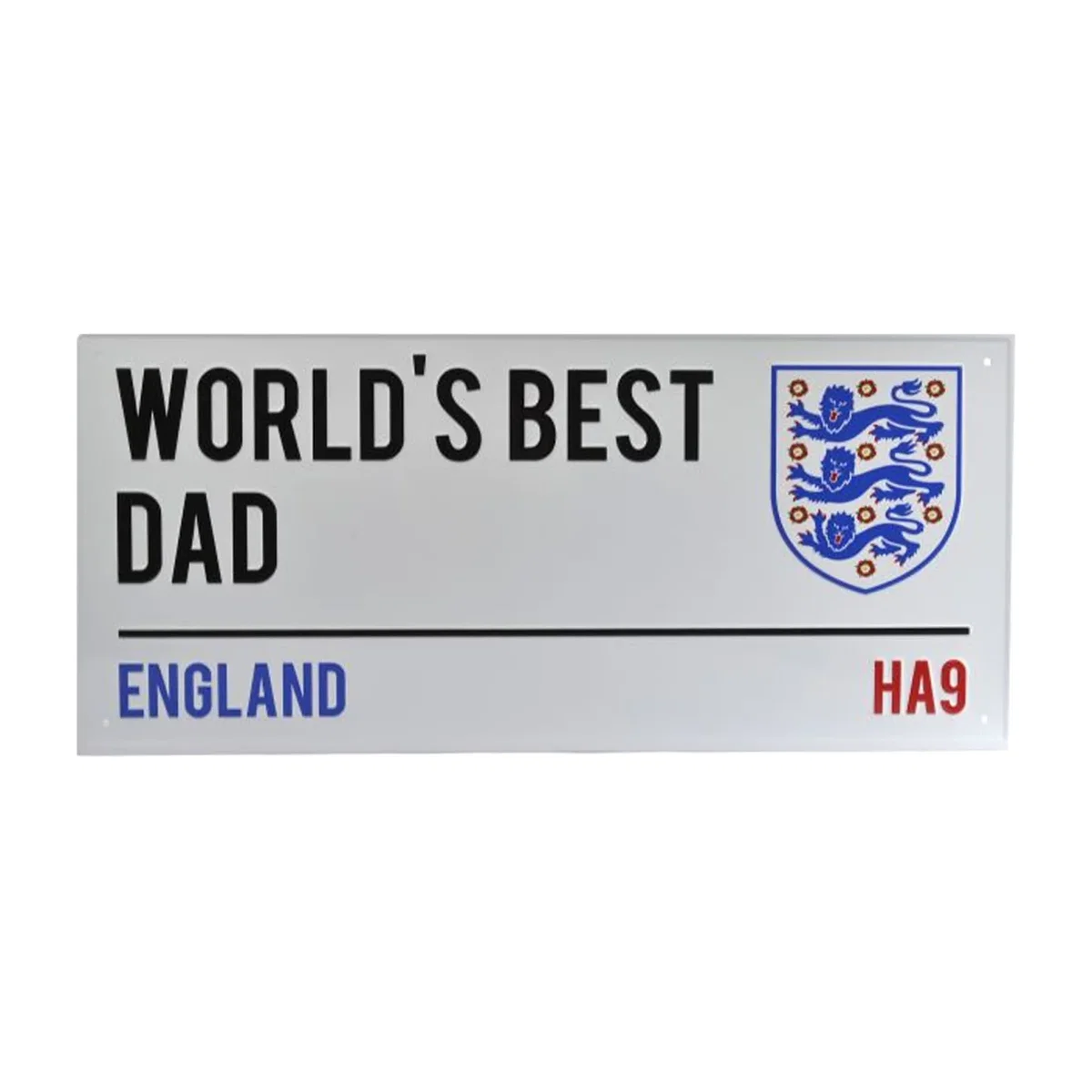 England FA Worlds Best Dad Street Sign - White/Black
