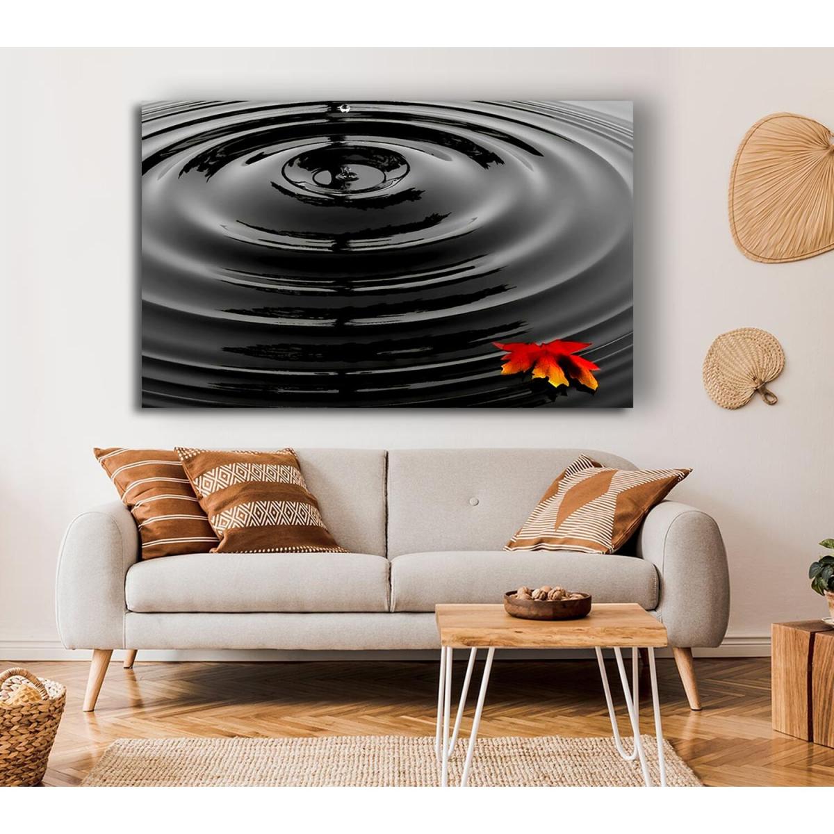 Rippled Autumn Leave Canvas Print Wall Art - Yellow / 101.6cm – image 4