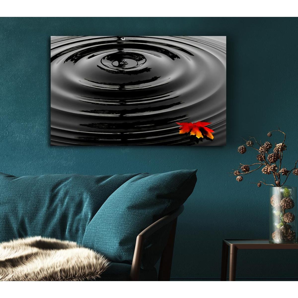 Rippled Autumn Leave Canvas Print Wall Art - Yellow / 101.6cm – image 5