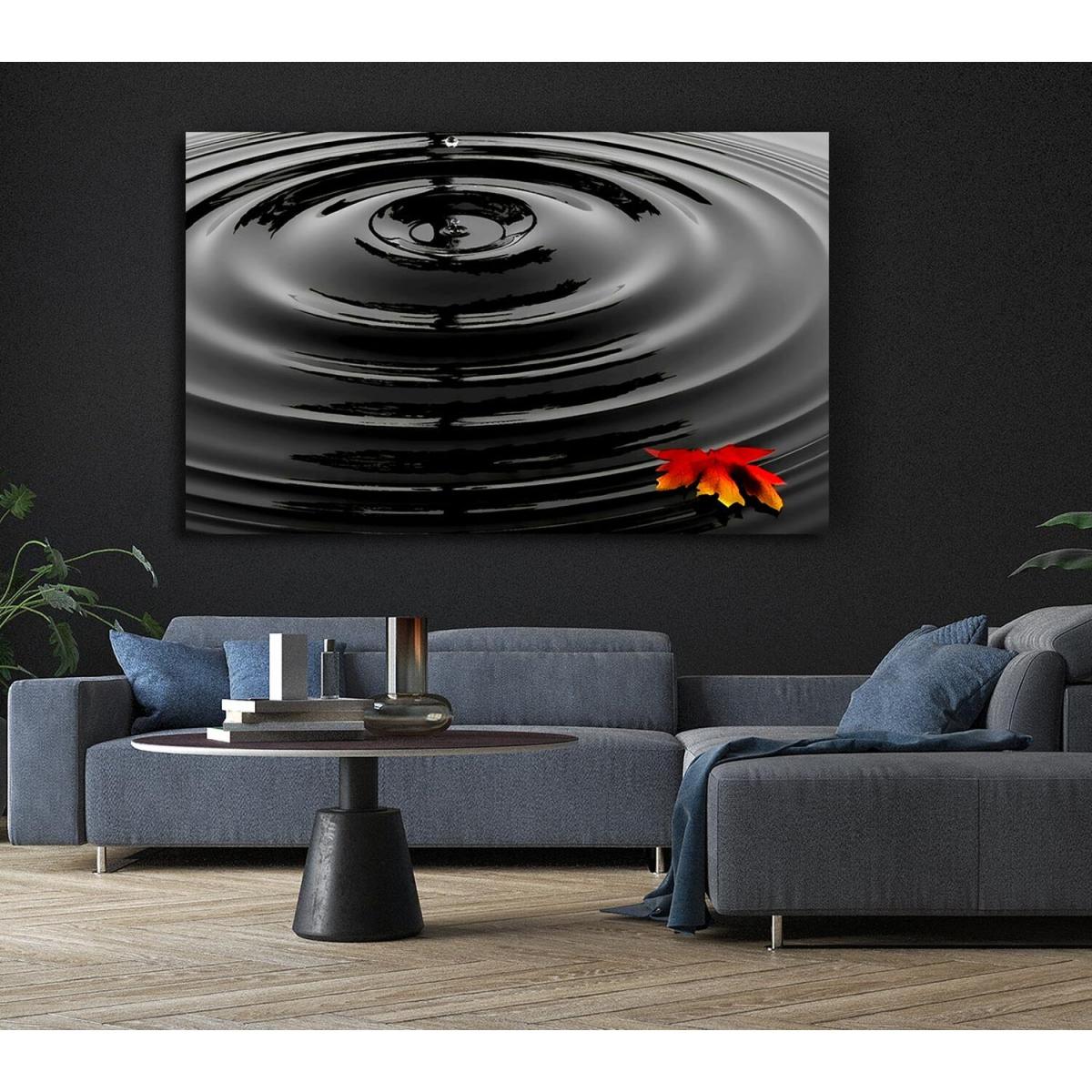 Rippled Autumn Leave Canvas Print Wall Art - Yellow / 101.6cm – image 6