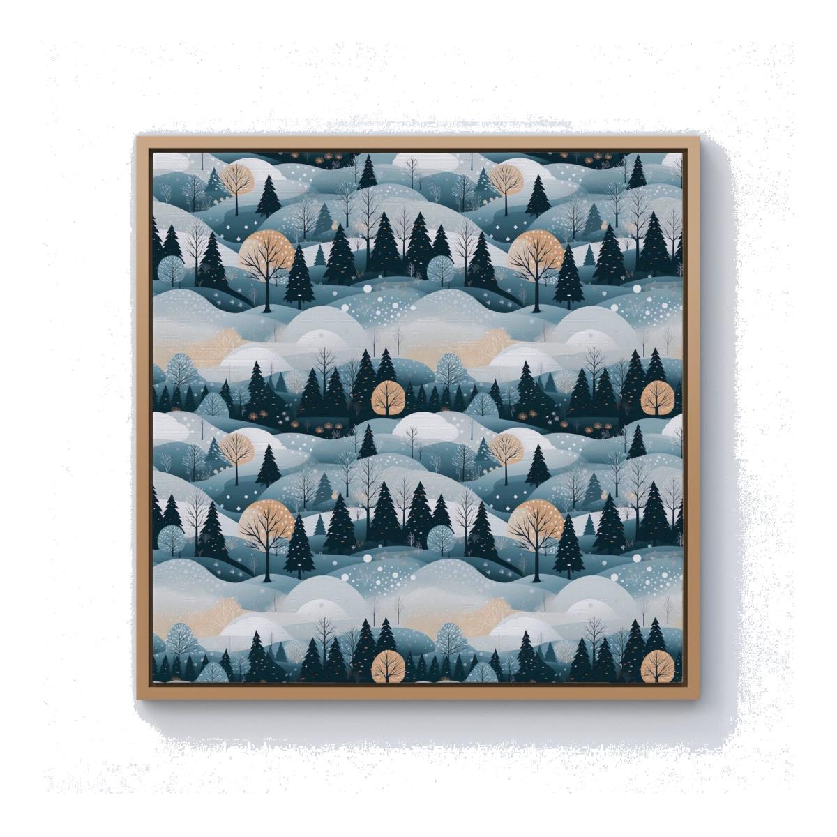 Dreamy Snowy Christmas Scene Canvas Print - White / 101.6cm / Pine Frame