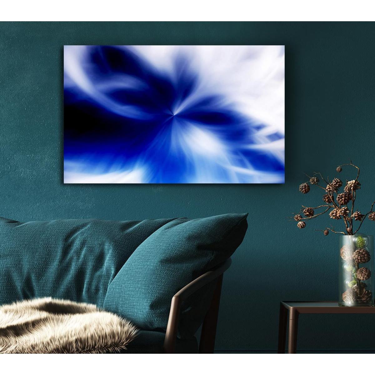 Blue Magical Daisy Centre Canvas Print Wall Art - Yellow / 81.28cm – image 2