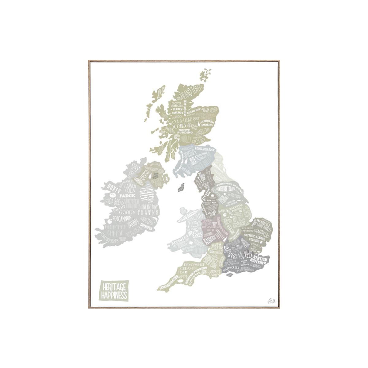 A.Todd Framed Heritage Food Map
