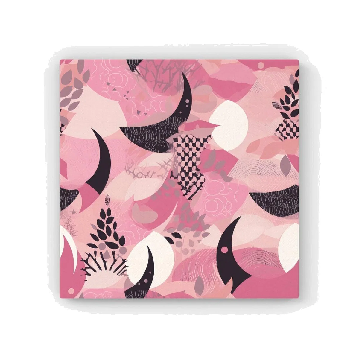 Abstract Pink Moon Pattern HD Metal Print - Pink / 56cm