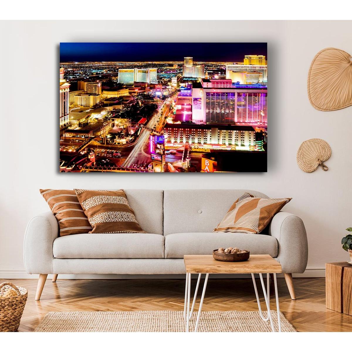 Las Vegas Strip Canvas Print Wall Art - Yellow / 81.28cm – image 4