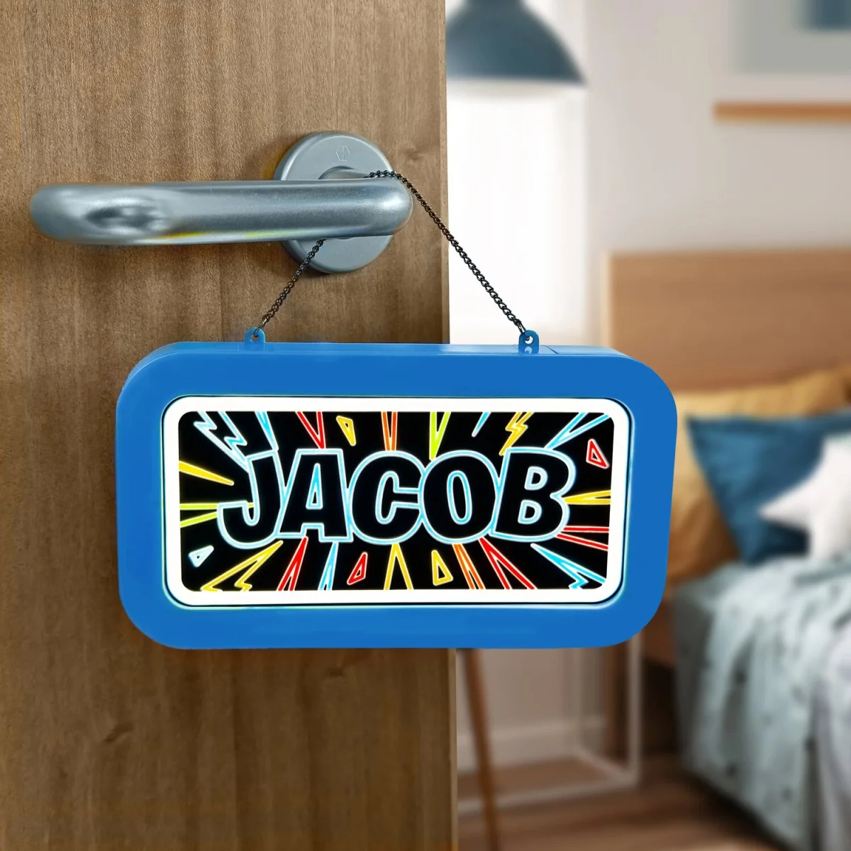 Jacob Pre-personalised Light-Up Neon Bedroom Sign - Blue – image 8