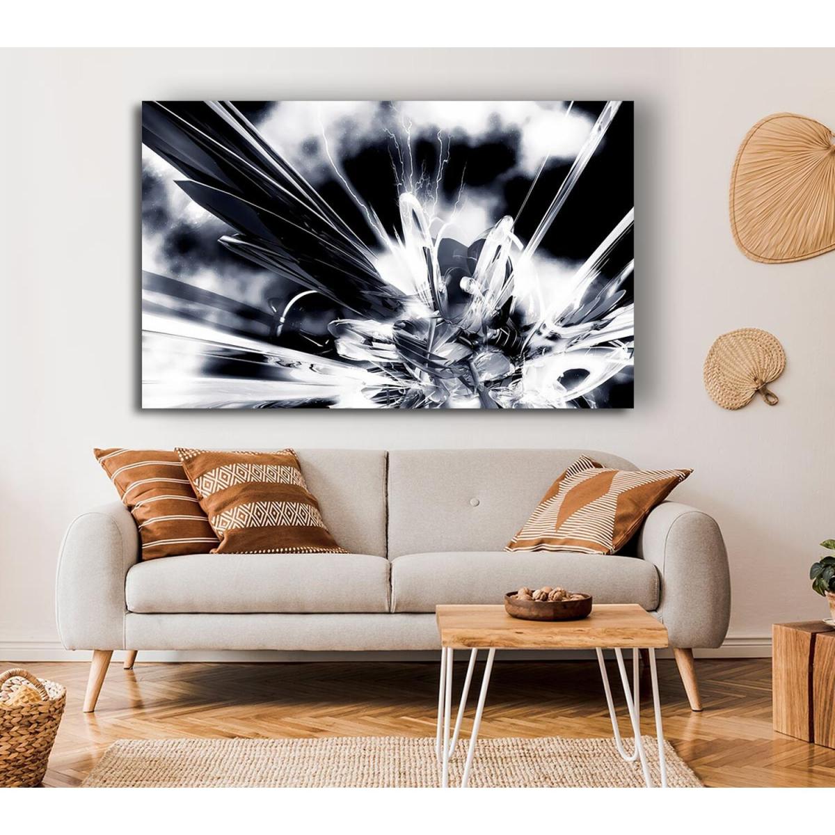 Black n White Explosive Canvas Print Wall Art - Yellow / 50.8cm – image 3