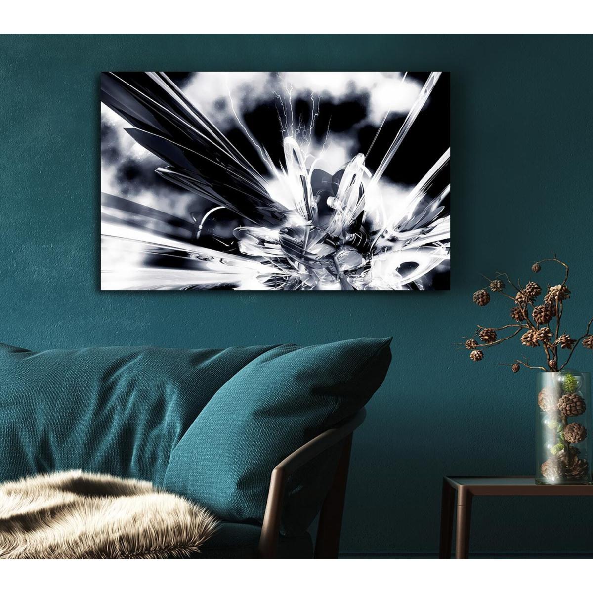 Black n White Explosive Canvas Print Wall Art - Yellow / 50.8cm – image 4