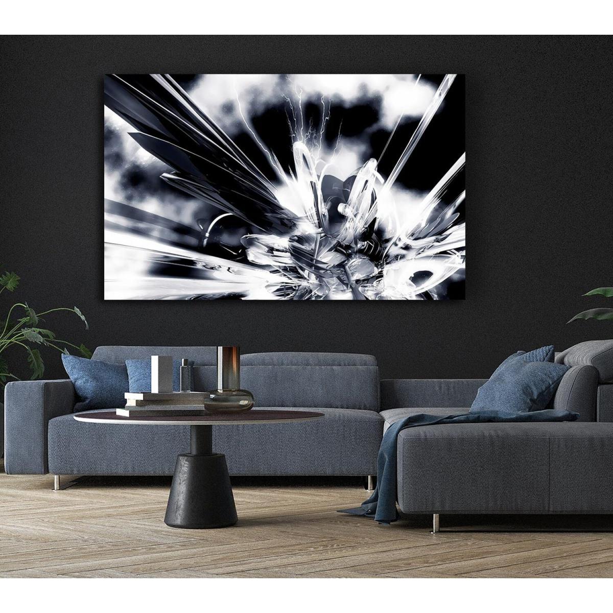 Black n White Explosive Canvas Print Wall Art - Yellow / 50.8cm – image 5