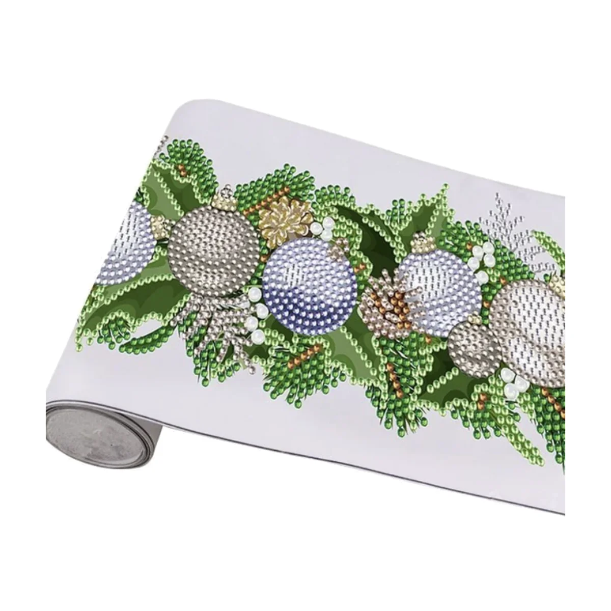 Silver Baubles Window Sticker Diamond Painting Kit – Diamond Art for Adults – image 1