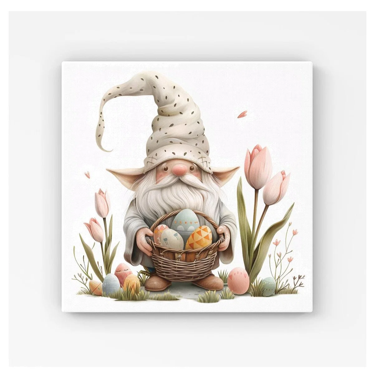 Sweet Easter Gnome HD Metal Print - Neutral / 40cm