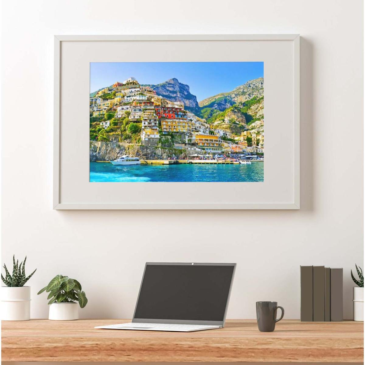 Summer In Postiano, Amalfi Coast, Italy Art Print - Blue / 59.4cm – image 2