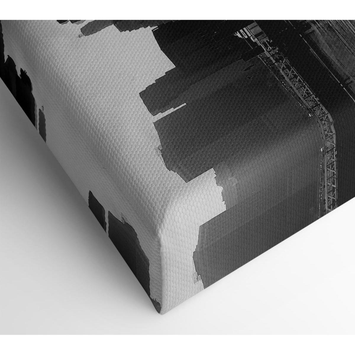Hudson River New York B n W Canvas Print Wall Art - Yellow / 50.8cm – image 2