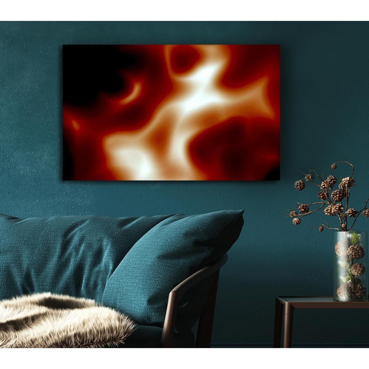 Red Whirl Canvas Print Wall Art - Yellow / 81.28cm – image 2