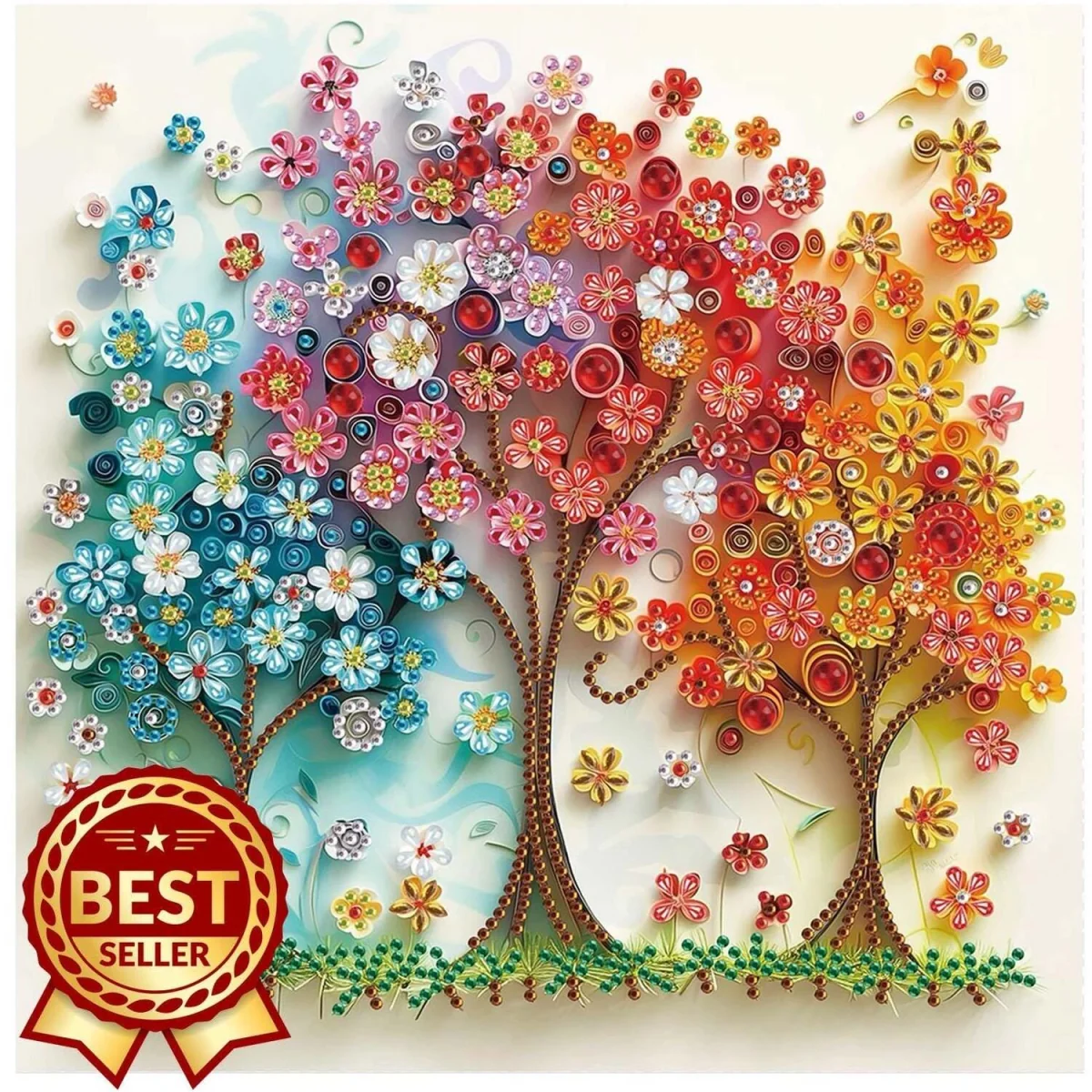 Floral Trees Diamond Painting Kit - Multi – image 2