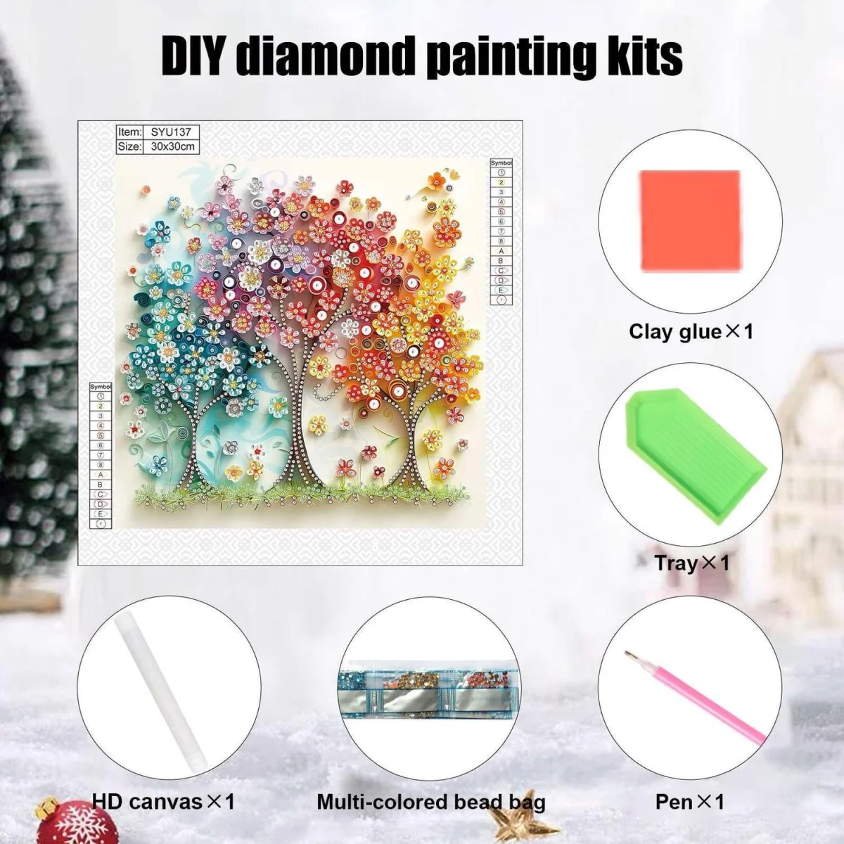 Floral Trees Diamond Painting Kit - Multi – image 7
