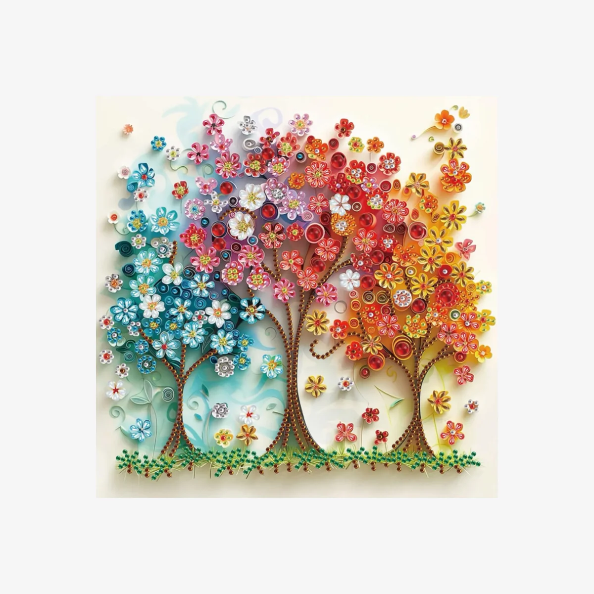 Floral Trees Diamond Painting Kit - Multi – image 1