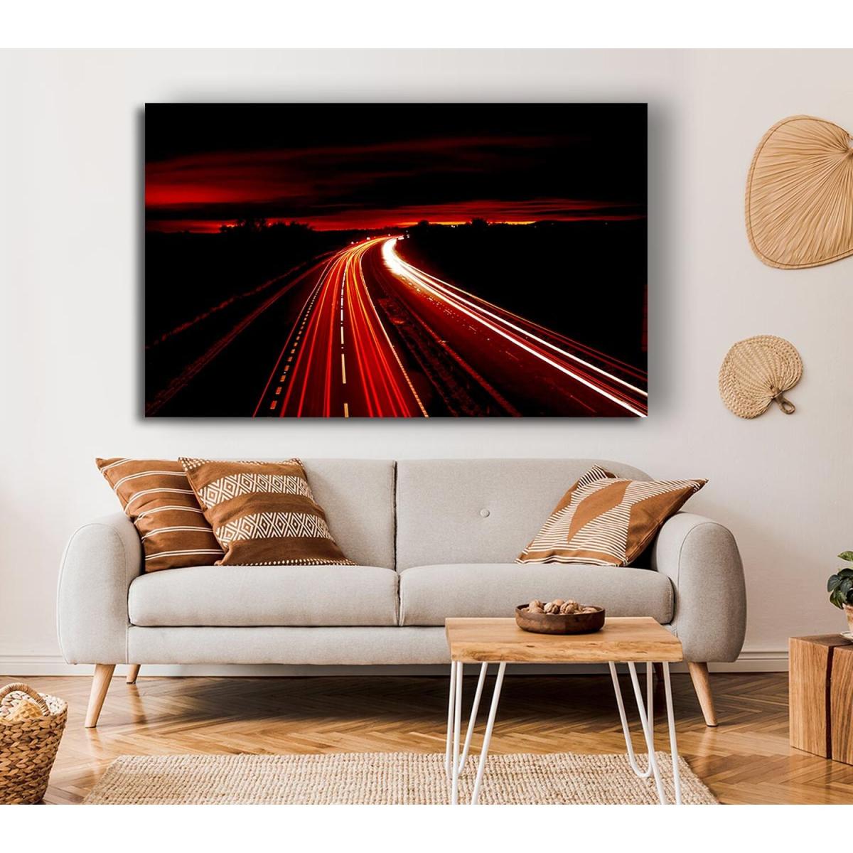 Red Fire Road Canvas Print Wall Art - Yellow / 81.28cm – image 4