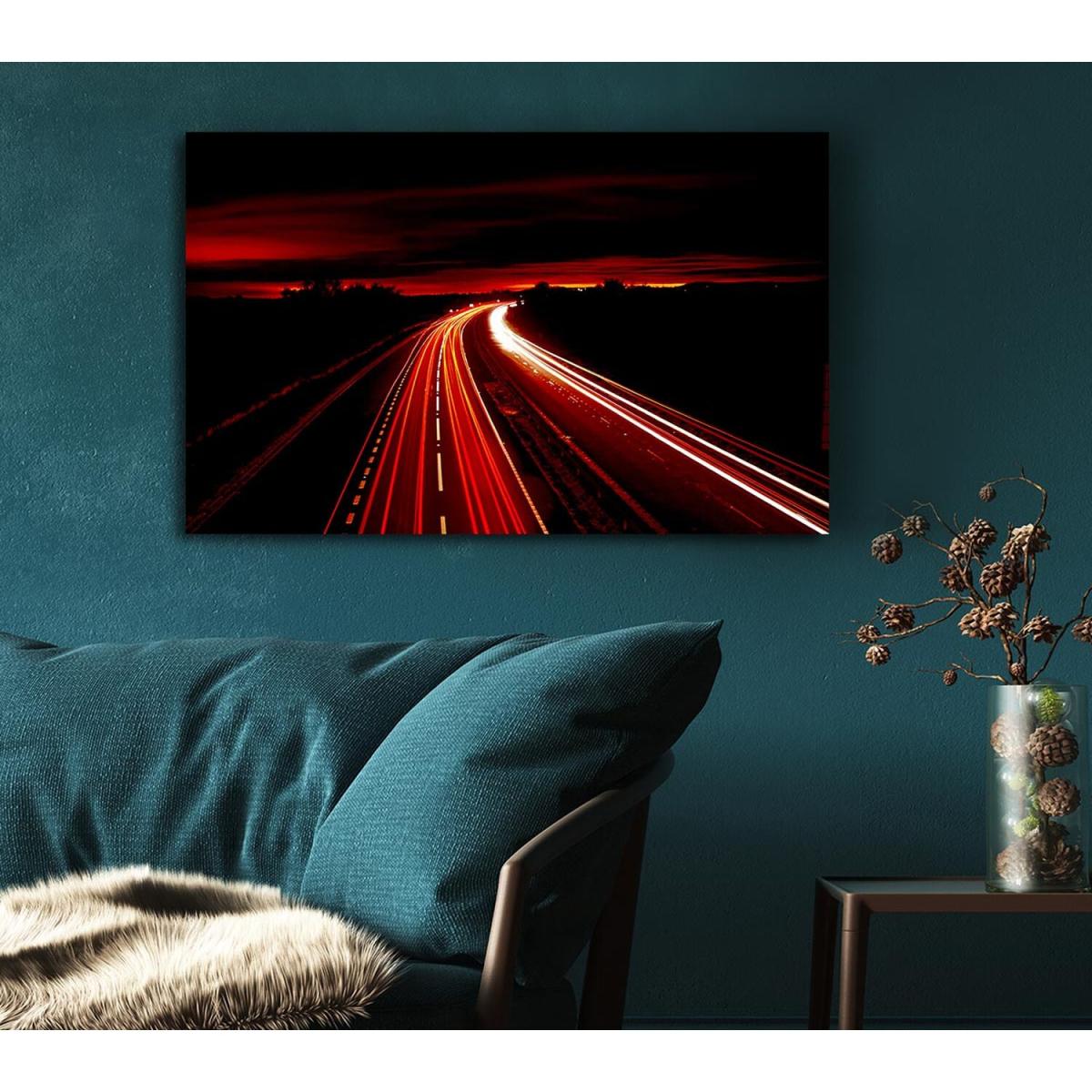 Red Fire Road Canvas Print Wall Art - Yellow / 81.28cm – image 5