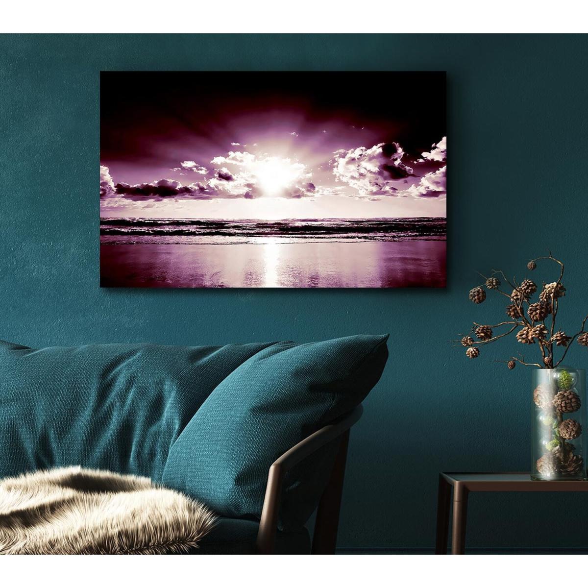 Purple Sunbeams Canvas Print Wall Art - Yellow / 66.04cm – image 3
