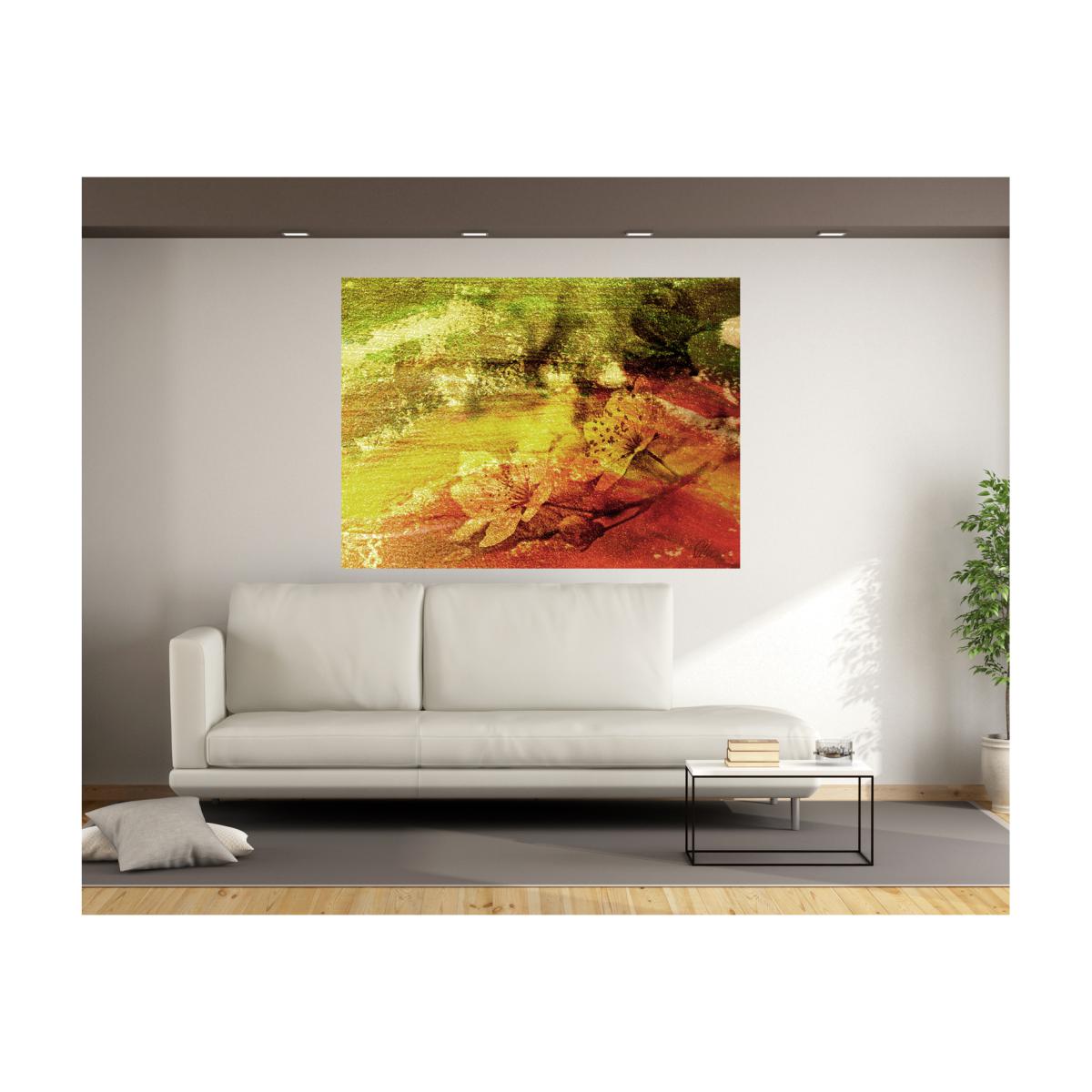 'Rustic Flowers' by 17 Stories Graphic Art Wrapped on Canvas - Yellow / 112cm – image 1