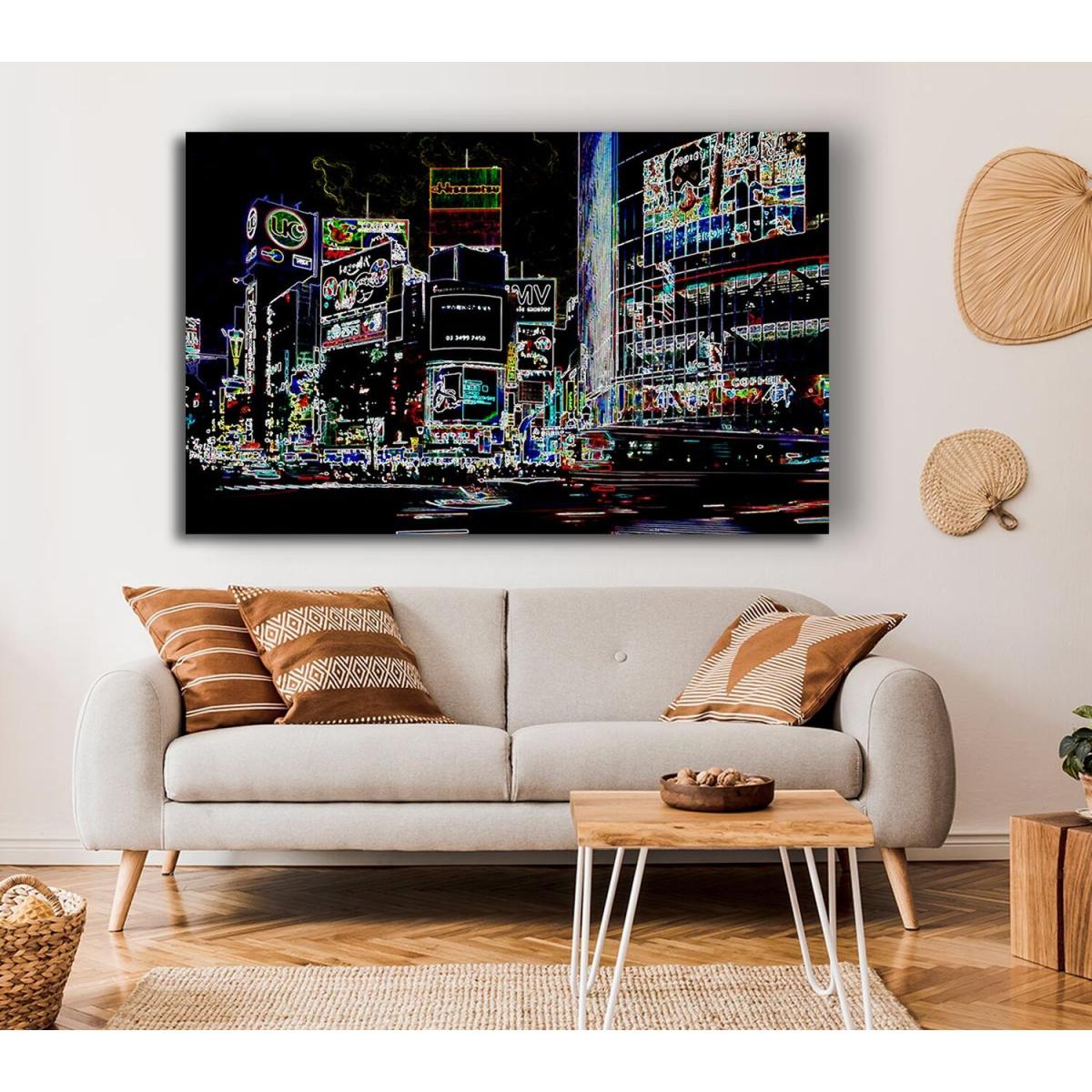 London Night Life Canvas Print Wall Art - Yellow / 50.8cm – image 4