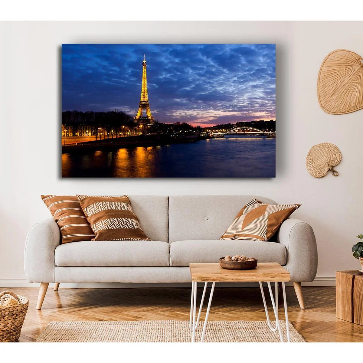 Eiffel Tower Paris France Canvas Print Wall Art - Yellow / 66.04cm – image 3