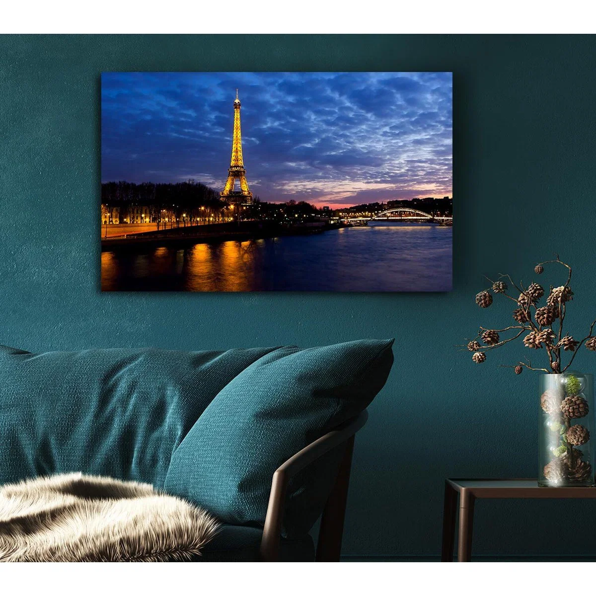 Eiffel Tower Paris France Canvas Print Wall Art - Yellow / 66.04cm – image 4