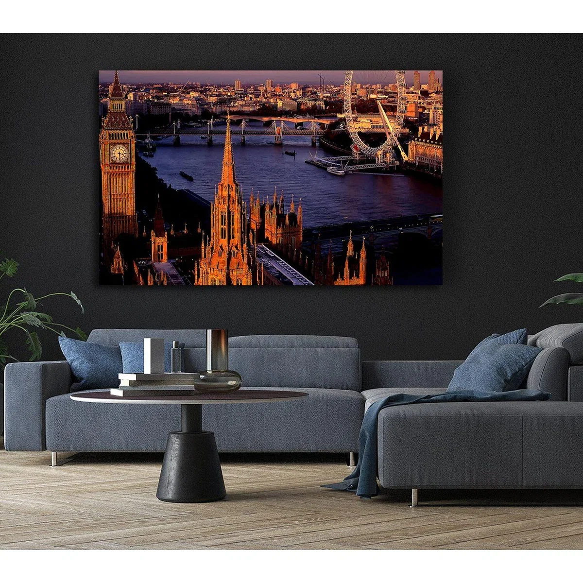 London Morning Glow Over The Thames Canvas Print Wall Art - Yellow / 35.56cm – image 5