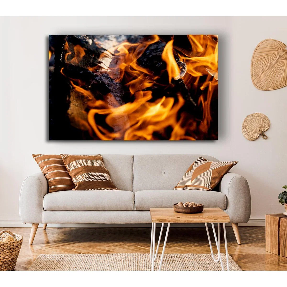 Flames Canvas Print Wall Art - Yellow / 101.6cm – image 4