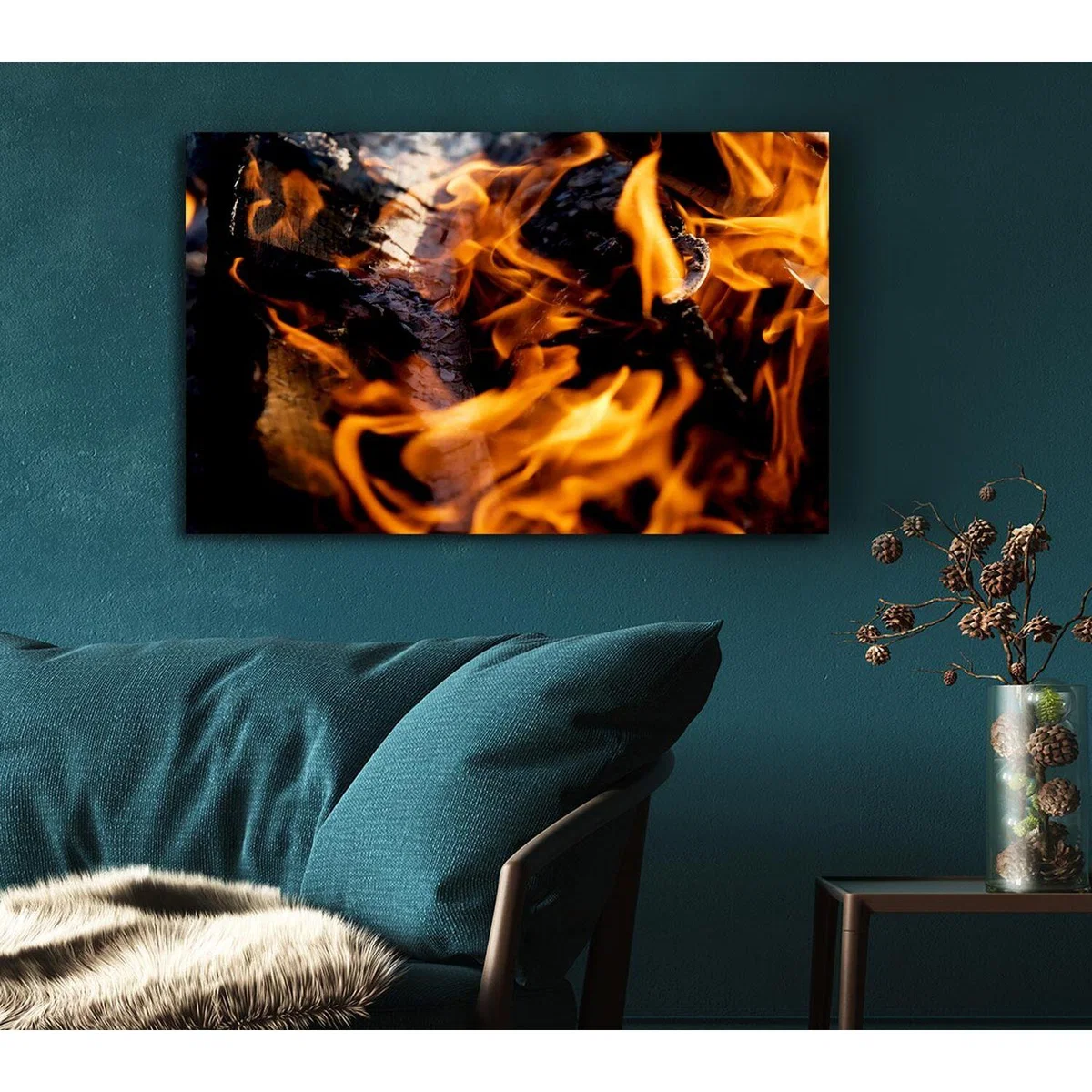 Flames Canvas Print Wall Art - Yellow / 101.6cm – image 5