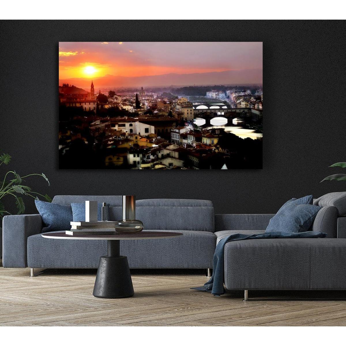 Italian Sunset Town Canvas Print Wall Art - Yellow / 66.04cm – image 6