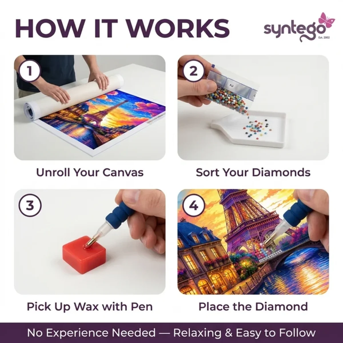 Paris Eiffel Tower Colourful Sky 5D DIY Diamond Painting Kit - Multi – image 8