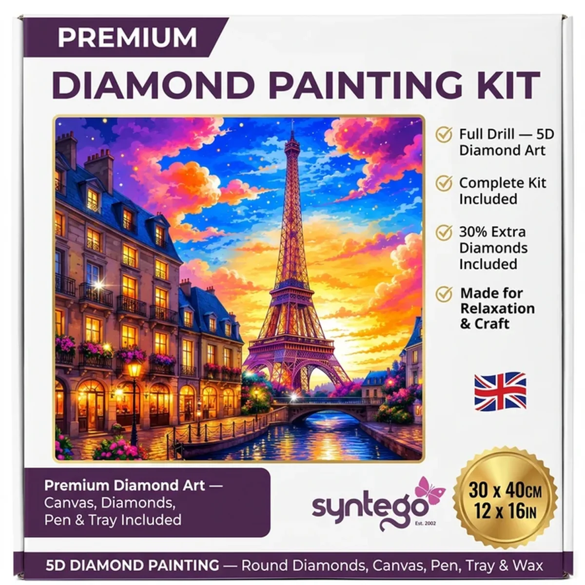 Paris Eiffel Tower Colourful Sky 5D DIY Diamond Painting Kit - Multi – image 9