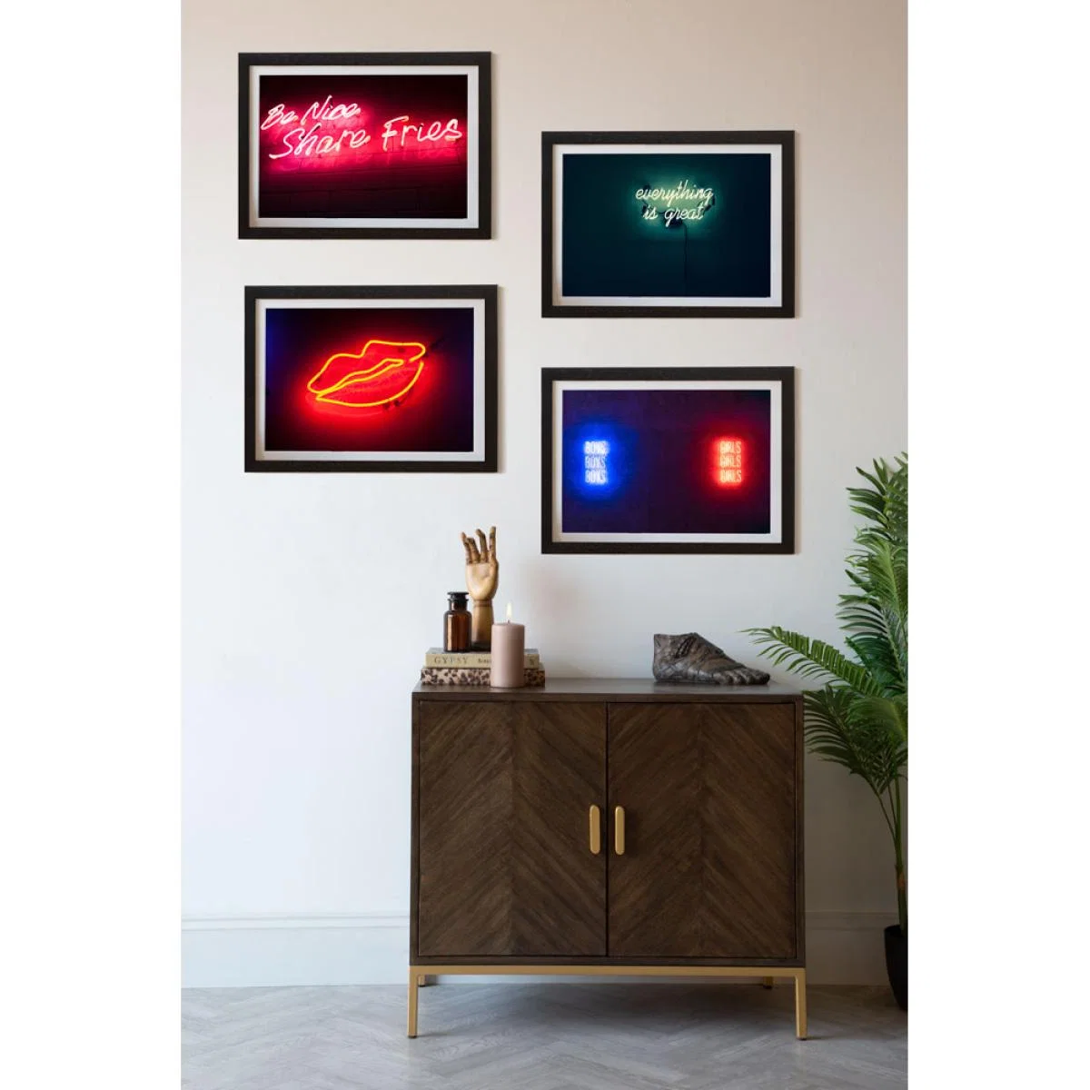 Framed Boys Girls Neon Art Print – image 3