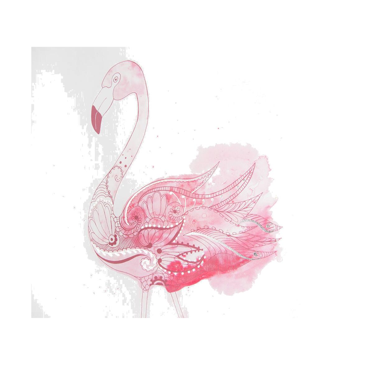 Art for the Home Fabulous Flamingo Printed Canvas - Cream
