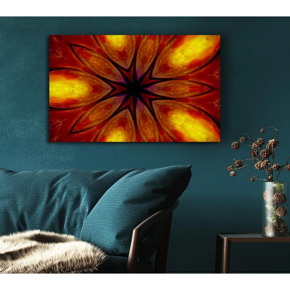 Fire Flower Canvas Print Wall Art - Yellow / 50.8cm – image 3