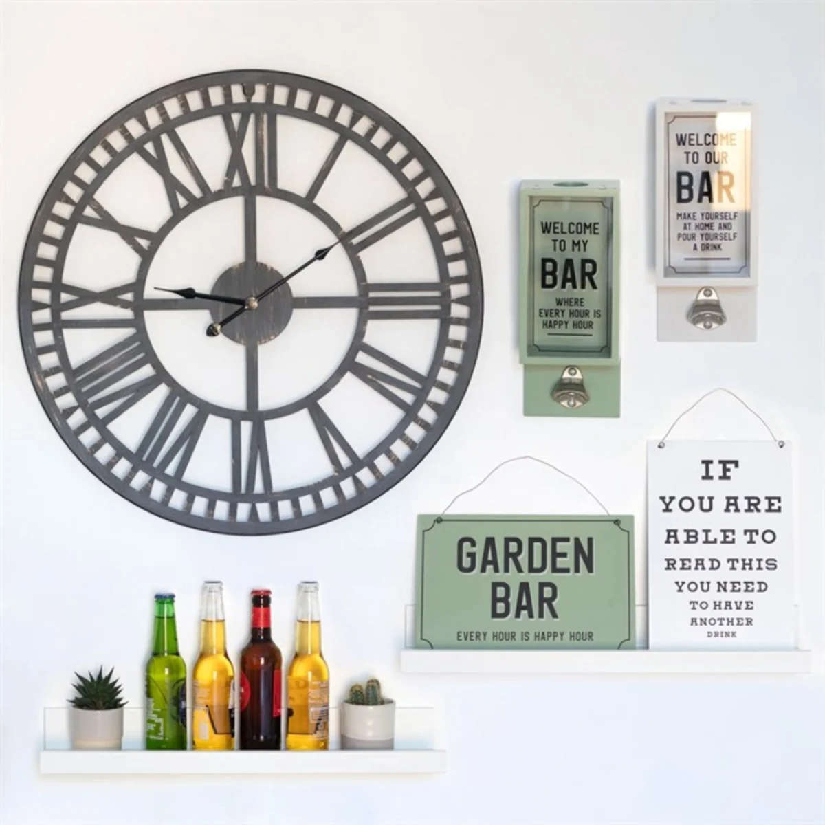 Garden Bar Hanging Sign Humorous Outdoor Garden Decor 20cm x 30cm - Dark Green – image 2