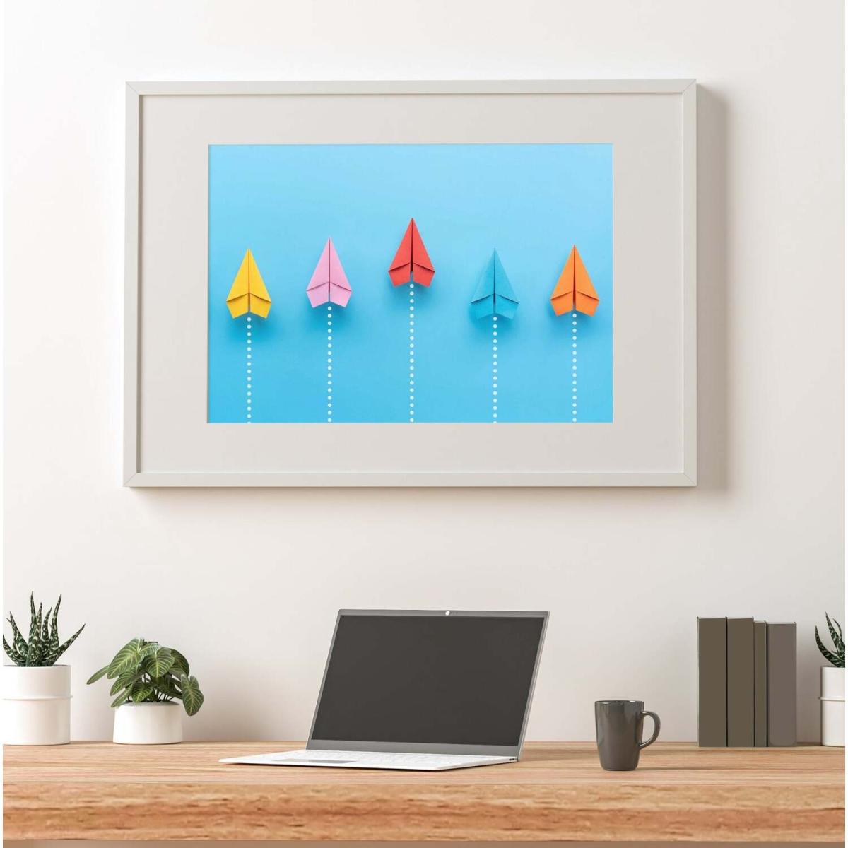 Paper Aeroplanes Art Print - Blue / 59.4cm – image 2