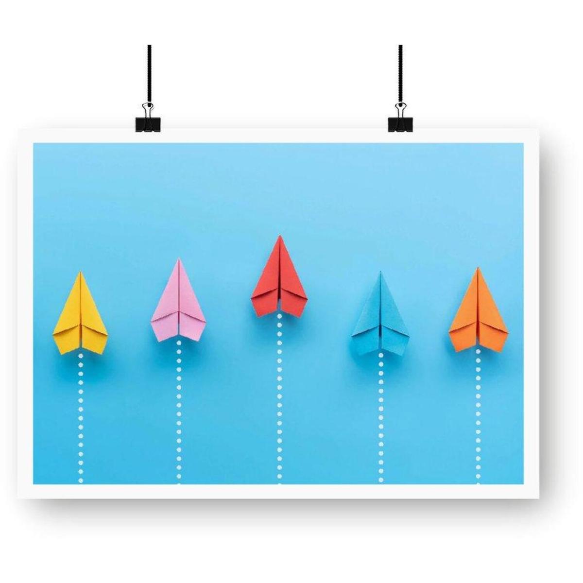 Paper Aeroplanes Art Print - Blue / 59.4cm – image 3