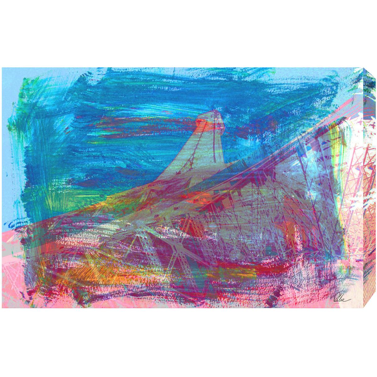 Below the Tower by 17 Stories Art Print Wrapped on Canvas - Blue / 46cm – image 2